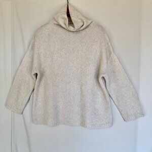 Kristensen Du Nord Cashmere Merino Wool Blend Gray Funnel Neck Sweater Size S